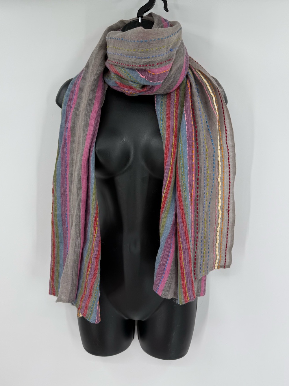 Amet & Ladoue Striped Wool Scarf | Multicolor